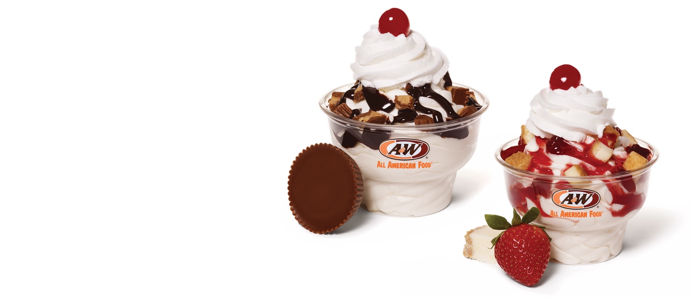 Strawberry Cheesecake Sundae & Hot Fudge Sundae made with Reese's
